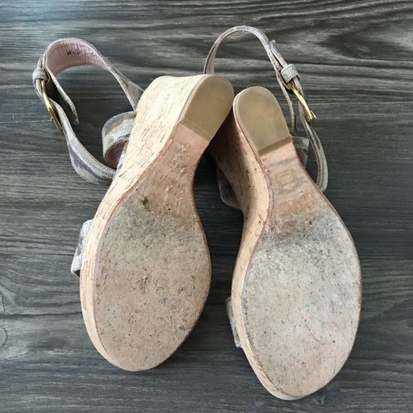 Stuart Weitzman Xray Linen Cork Wedge, Tan Camo - Picture 10 of 10